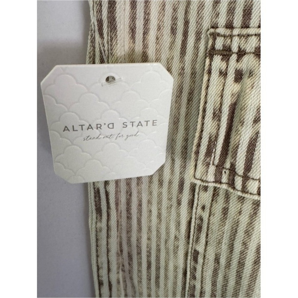 Altar'd State Micha Strip Wide Leg Cargo Jeans High Rise Utility Pants - Picture 7 of 9